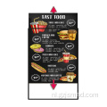 Getemt glazen materiaal geeft menu display bord weer